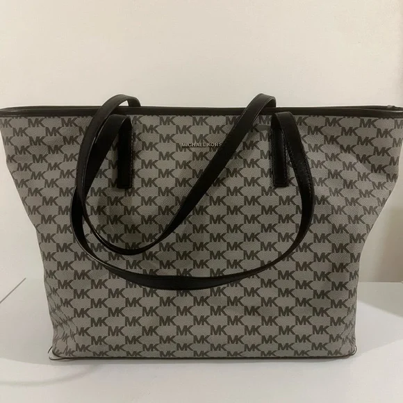 Michael Kors Monogram Black and Gray Tote - Picture 1 of 8